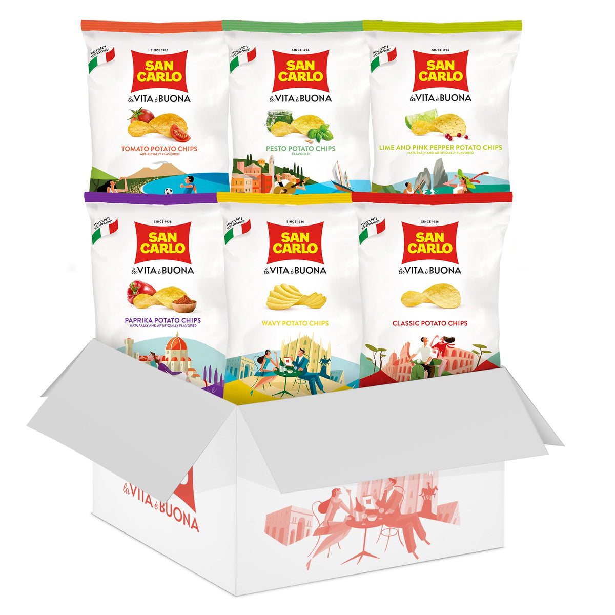 San Carlo Paprika chips with bold aroma, perfect for dipping or sharing.