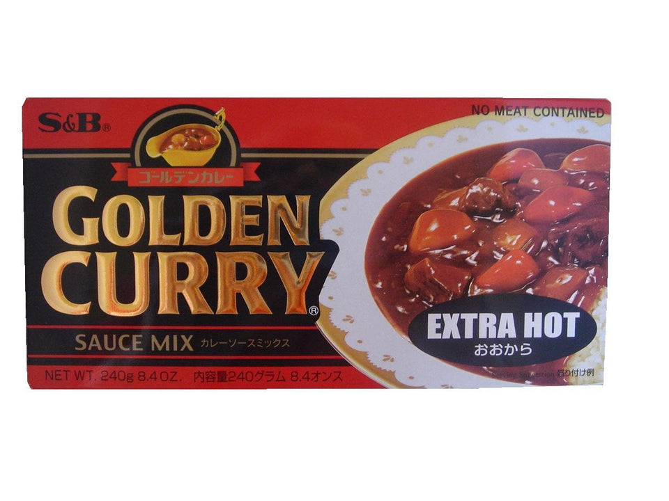 S&B Golden Curry Extra Hot pack of five with easy preparation for weeknight meals