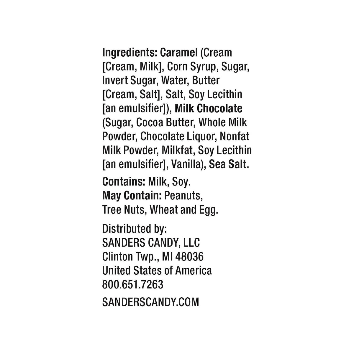 Sanders Thins Sea Salt Caramels gift-pack presentation for guests
