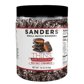 Sanders Thins Sea Salt Caramels dark chocolate pieces, rich and balanced