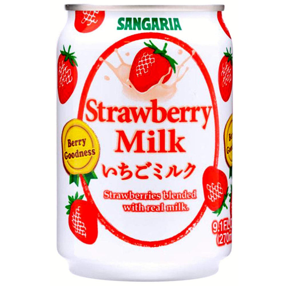 Sangaria Strawberry Milk bottle in a 24-pack on display, ideal for quick snacks