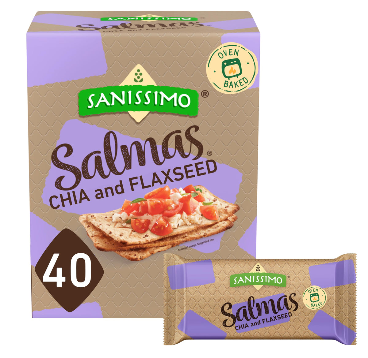 Sanissimo Salmas crackers pack with chia and flaxseed for a crisp bite