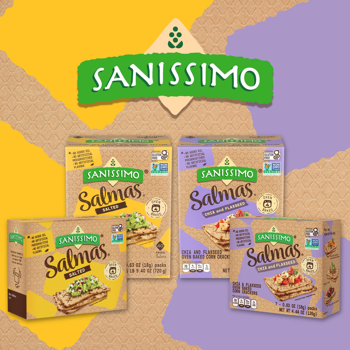 Sanissimo Salmas office snack pack, quick break-time crunch.