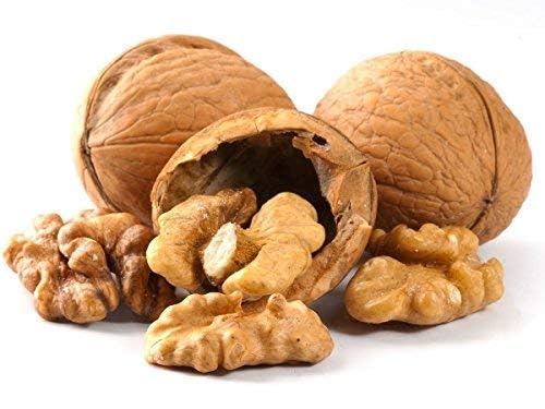 Sanmac Farms walnuts in-shell, whole 5 lb bag, ready for snacking or baking.