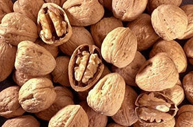 Sanmac Farms walnuts in-shell, close-up texture, ideal for roasting or recipes.