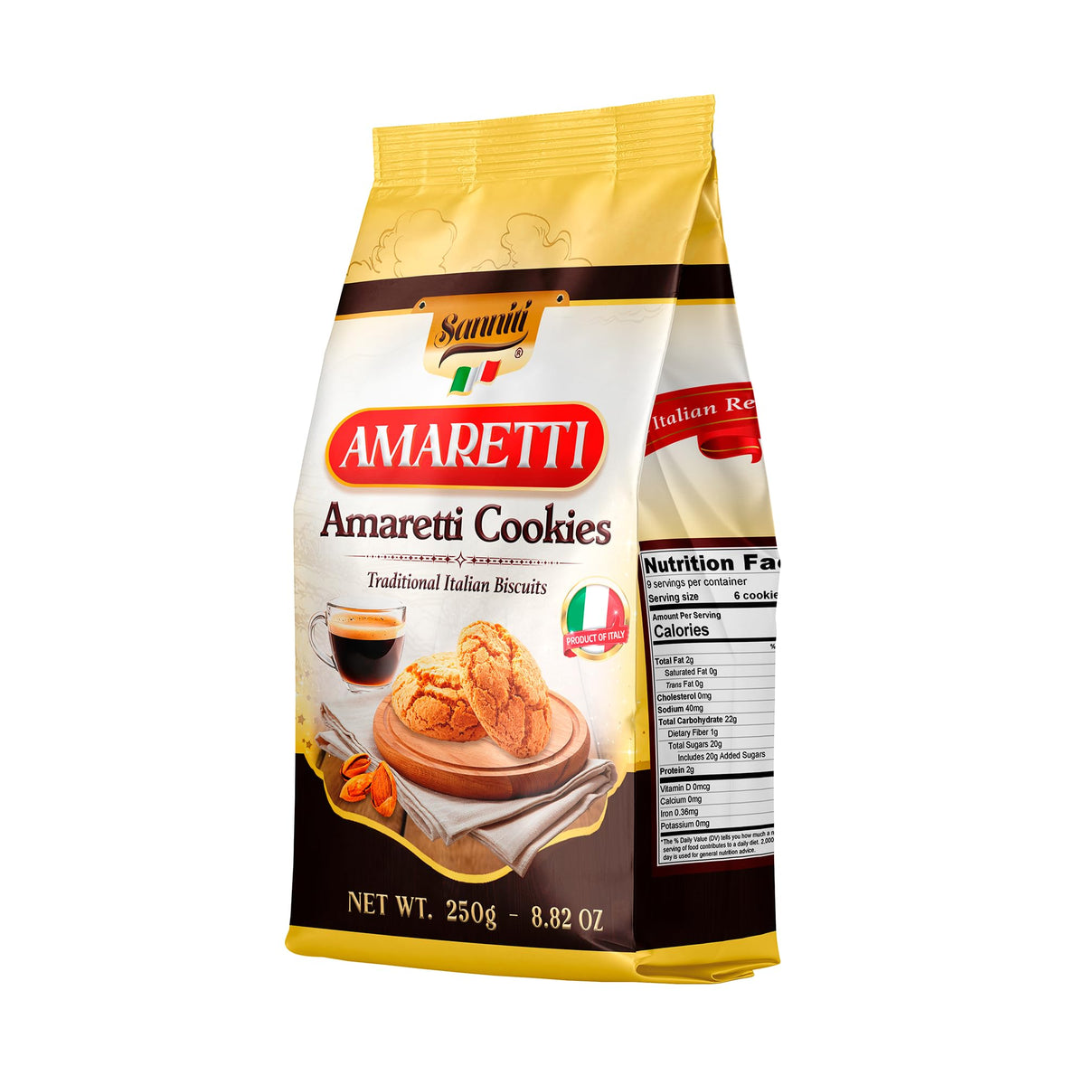 Sanniti Amaretti aromatic-almond-flavor cookies deliver rich aroma for dessert pairings