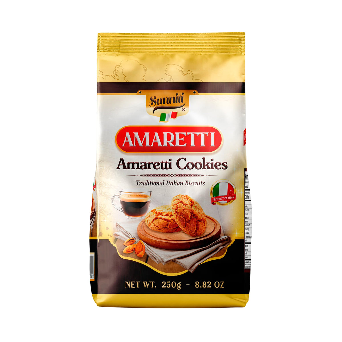 Sanniti Amaretti soft-chewy-center cookies pair well with coffee or tea