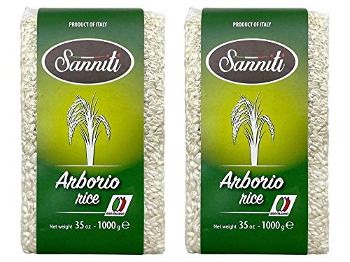 Sanniti Arborio Rice two-bag pack ready for creamy risotto.