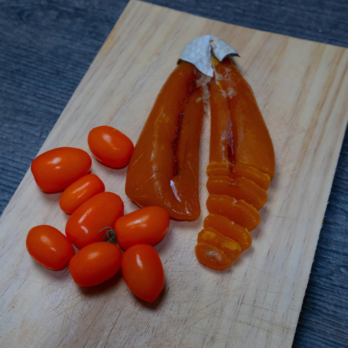 Sanniti bottarga on crostini for a sophisticated salty bite