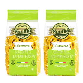 Sanniti Caserecce gluten-free pasta pack from Italy, ideal for quick gluten-free meals.