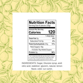 Sanniti citrus sparkle candies on a white surface emphasize natural lemon flavor.
