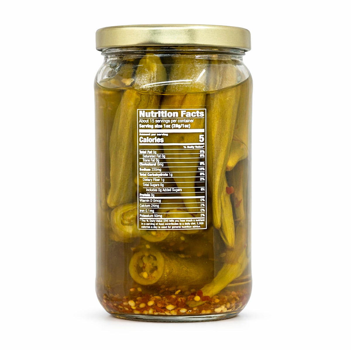 Sanniti crispy okra slices showing crunchy texture and heat.