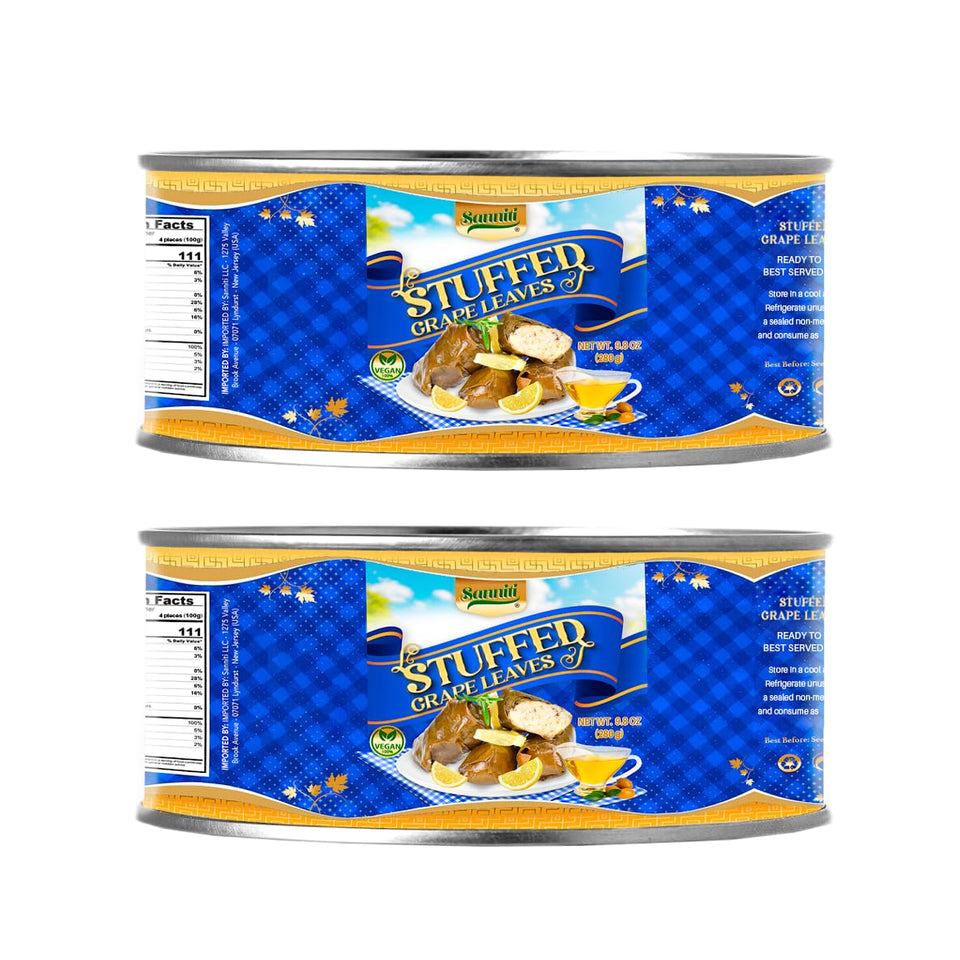 Sanniti Dolmas can label highlighting authentic Mediterranean flavor.