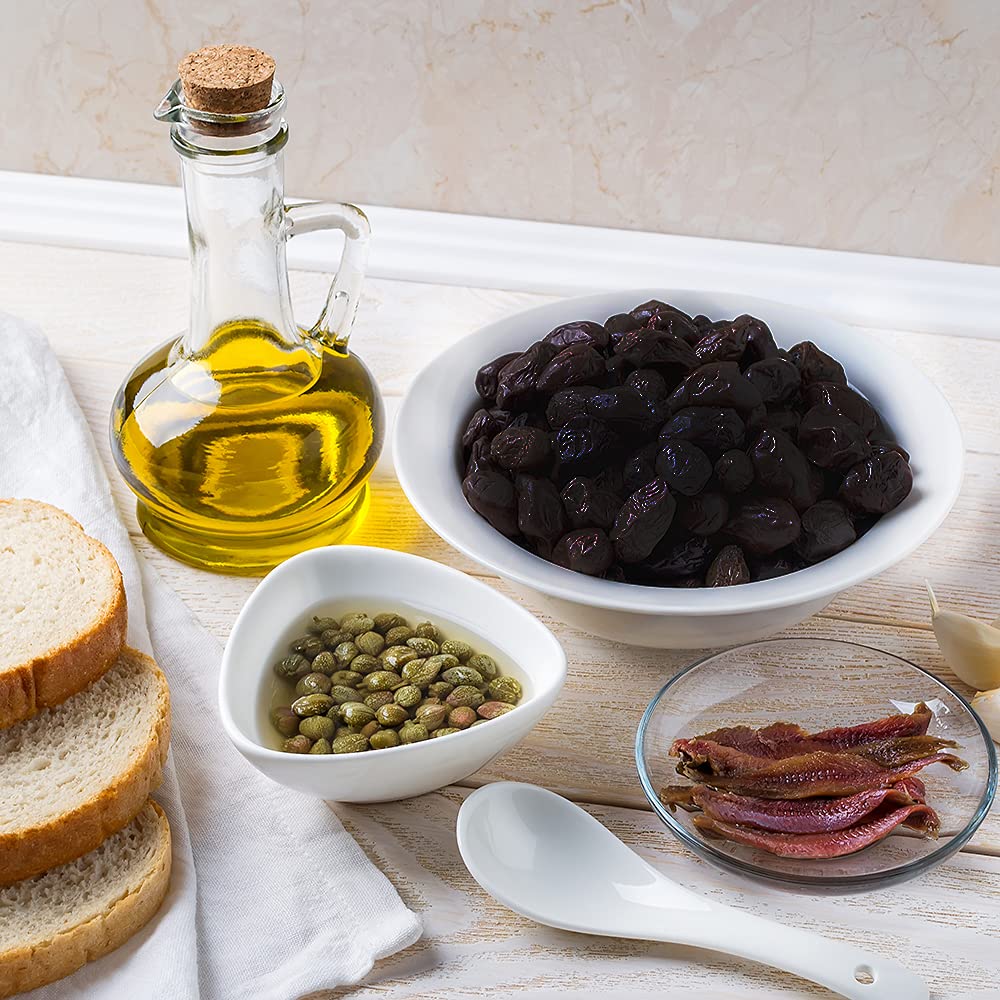 Sanniti olives on a pizza topping for Mediterranean flair.