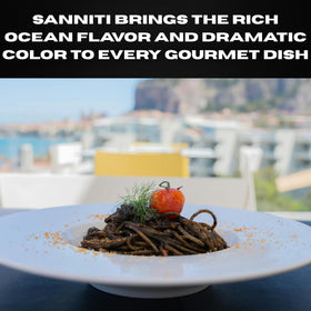 Sanniti dry spaghetti being cooked, traditional Italian craftsmanship shines.