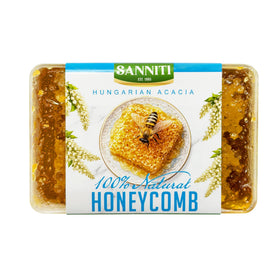 Sanniti Fulmer Hungarian Acacia honeycomb close-up, ideal for cheese boards.
