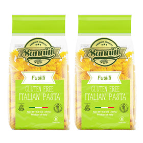 Sanniti gluten-free fusilli raw pasta made with corn and rice