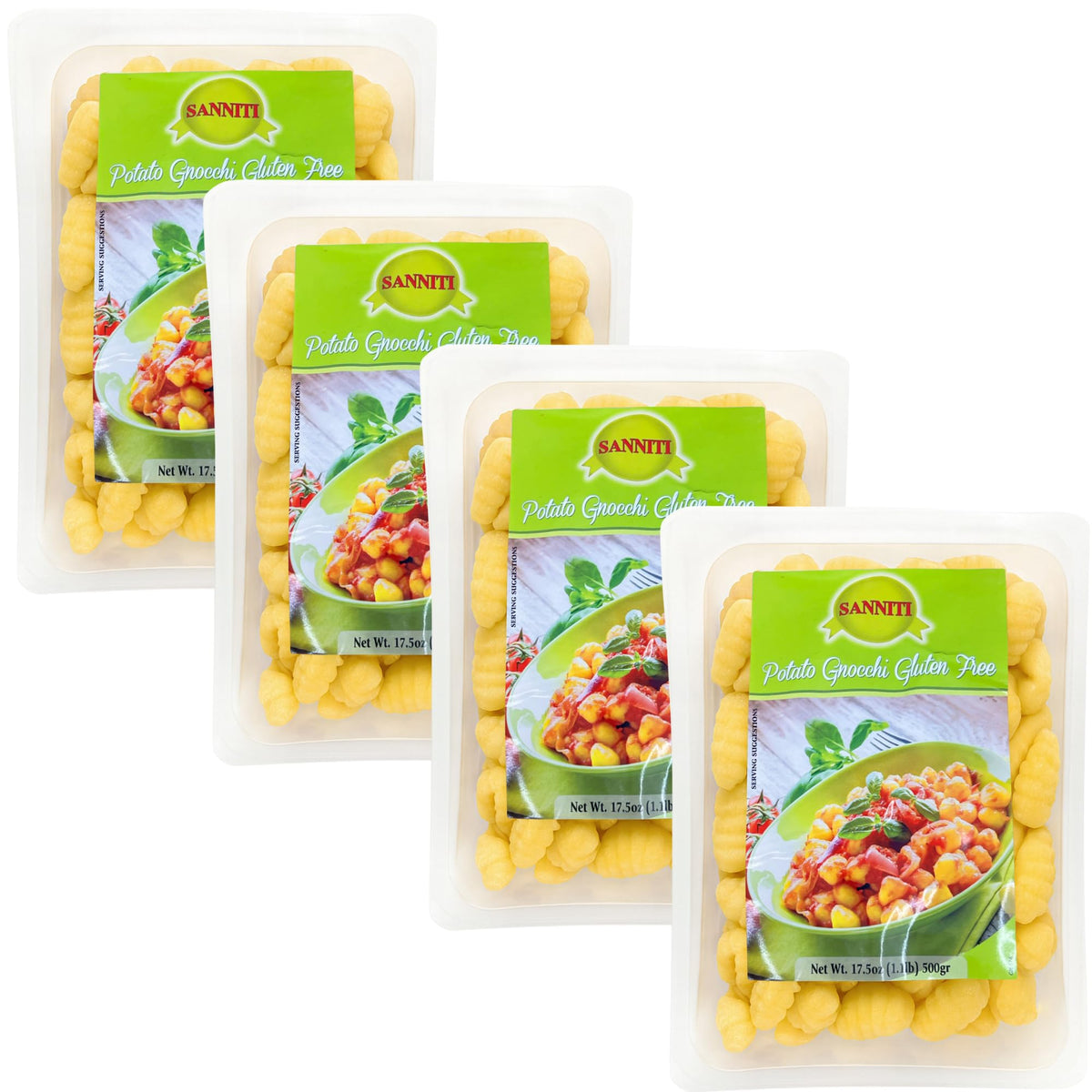 Sanniti gluten-free gnocchi pack 4 on plate, perfect for easy dinners.