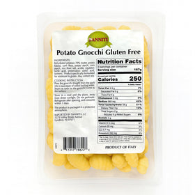 Sanniti gluten-free gnocchi plated with sauce and herbs, appetizing.