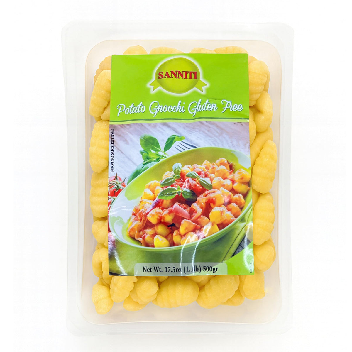 Sanniti gnocchi ridged texture closeup enhances sauce cling.