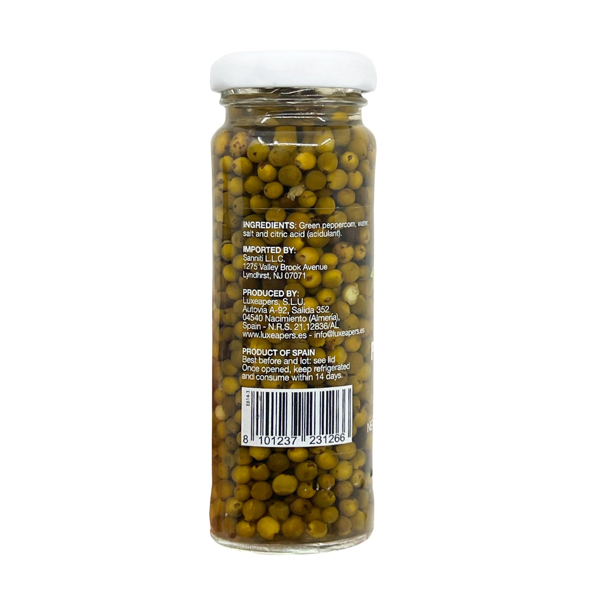Sanniti gourmet green peppercorns in brine in jars for culinary use