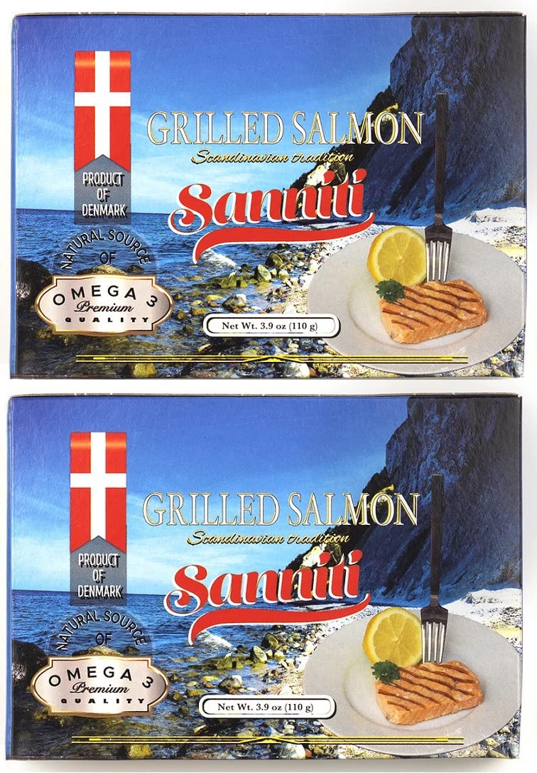 Sanniti grilled salmon from Denmark in a two pack ready for quick meals
