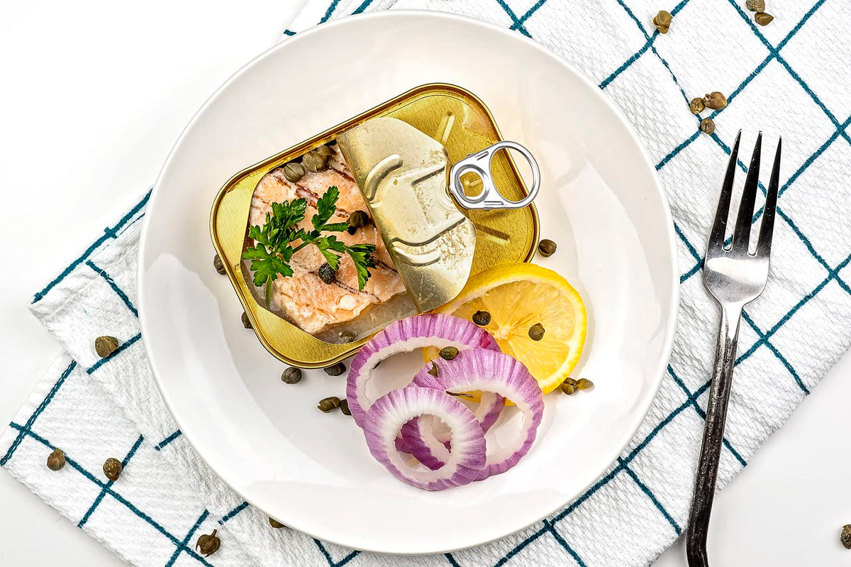 Sanniti grilled salmon on foil for fast reheating and serving
