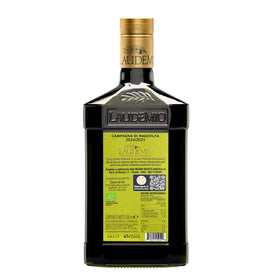 Sanniti Laudemio gold label packaging signaling premium quality.