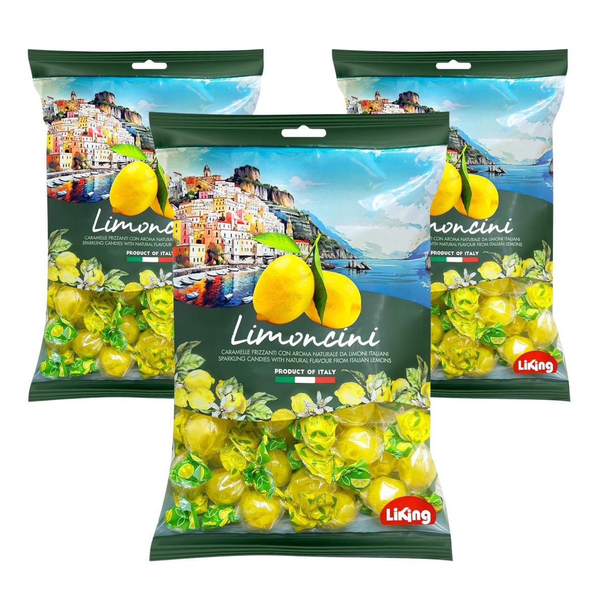 Sanniti Limoncini Frizzanti candies natural lemon flavor — refreshing bite on the go.