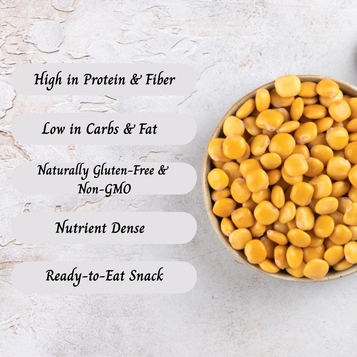Sanniti Lupini Beans on a snack platter complement cheese and olives