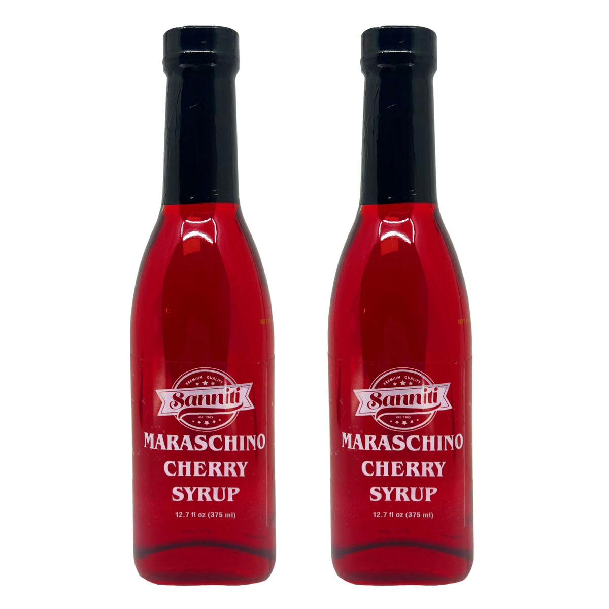 Sanniti Maraschino Cherry Syrup bottle front view for premium drinks