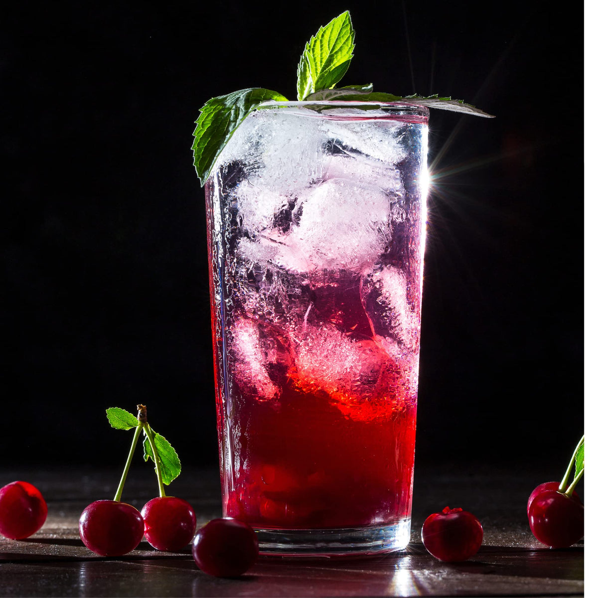 Sanniti Maraschino Cherry Syrup in a cocktail glass boosting flavor