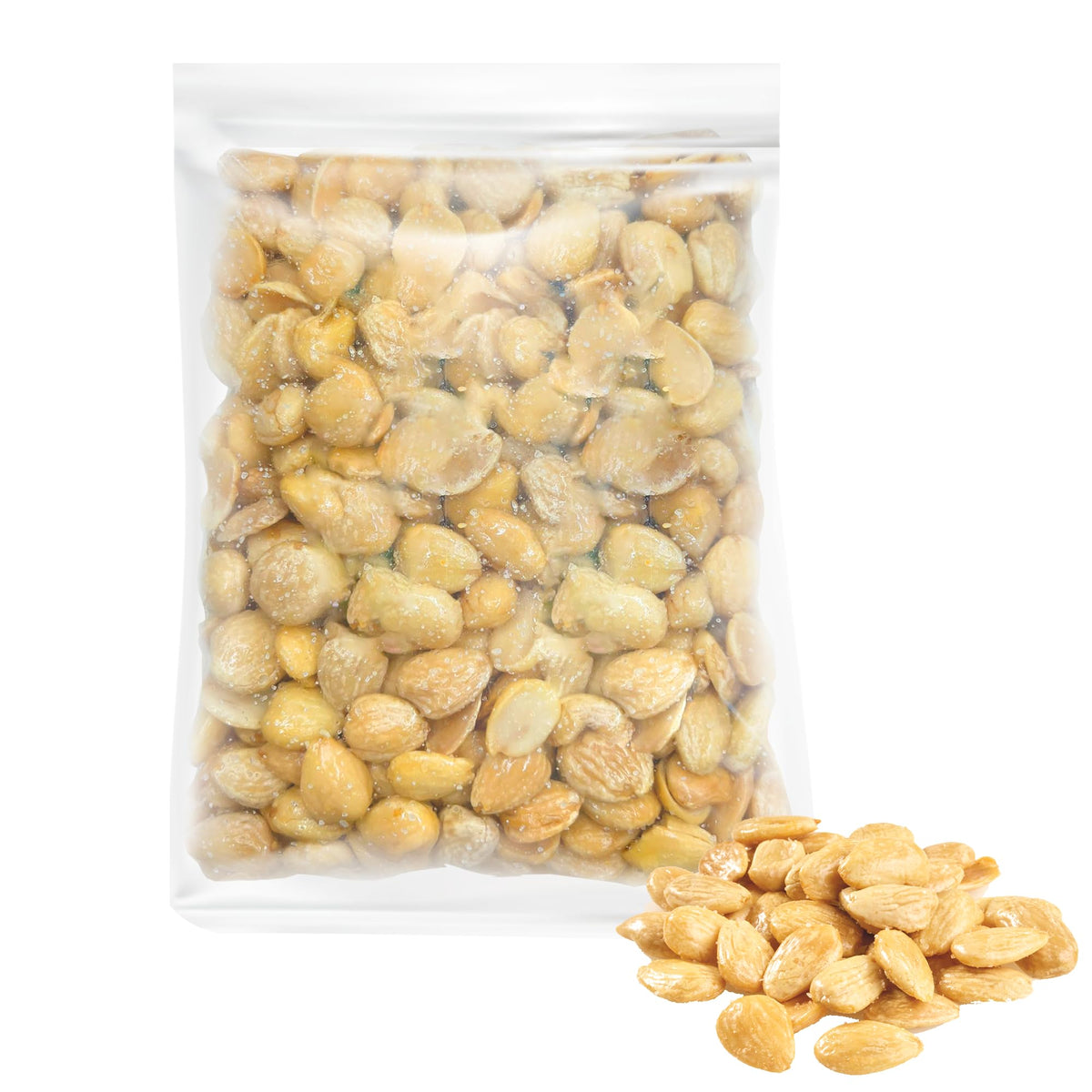 Sanniti Marcona almonds close-up showing crispy texture for a crunchy treat.