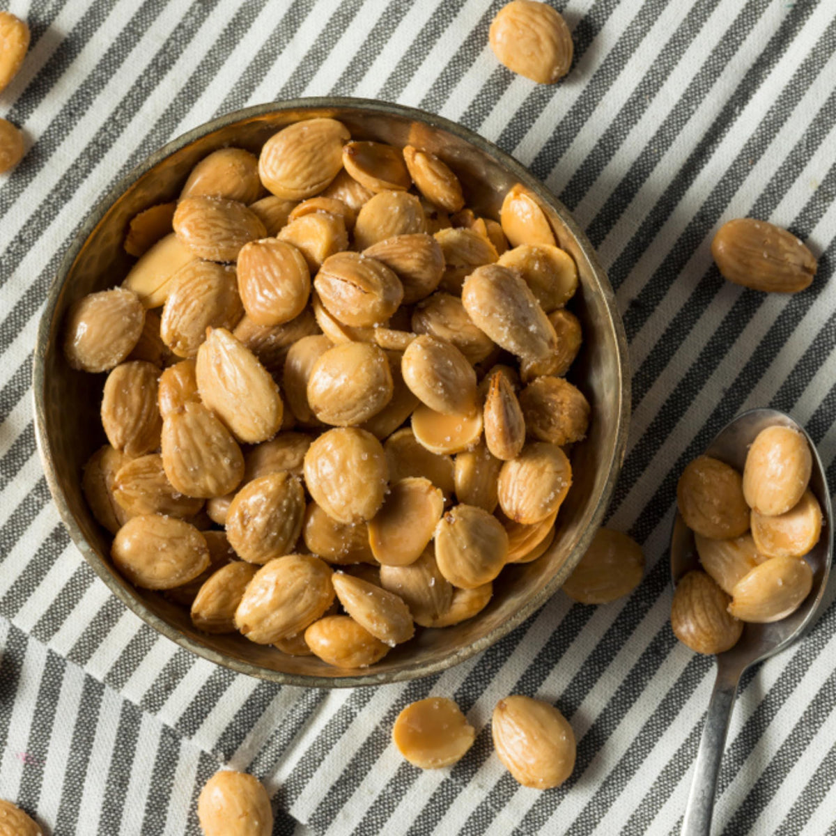 Sanniti Marcona almonds in a bowl, perfect for parties and sharing.