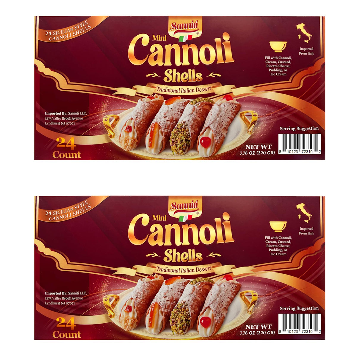 Sanniti mini cannoli shells, crispy bites ready to fill with cream or custard.