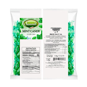 Sanniti mint caramelle closeup highlights smooth texture and refreshing flavor.
