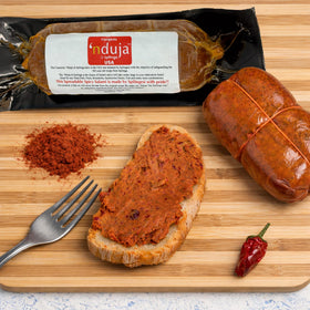 Sanniti Nduja di Spilinga USA jar close-up showing rich, spicy texture for pasta