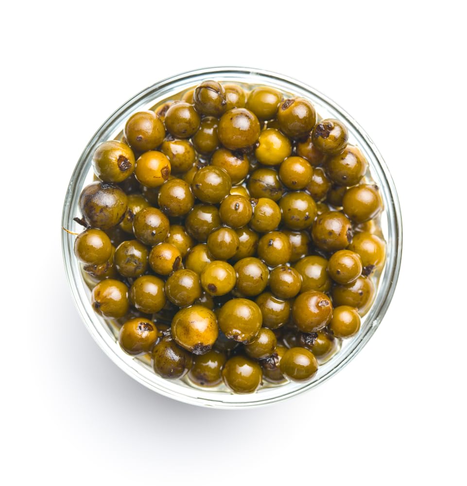 Sanniti peppercorns in brine adding brightness to salads and dressings
