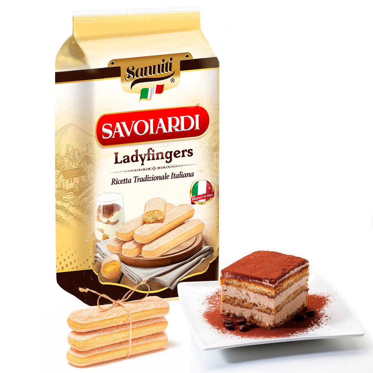 Sanniti Savoiardi Ladyfingers ideal for coffee soaking and tiramisu