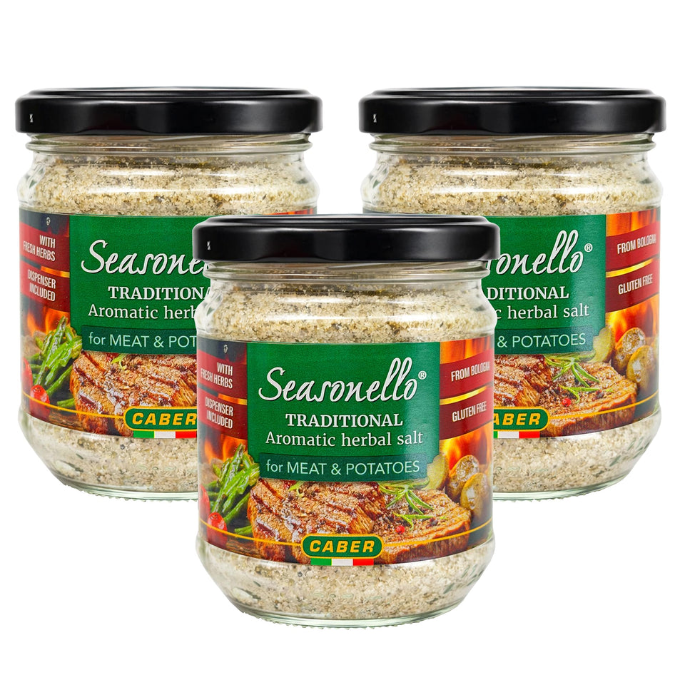 Sanniti Seasonello traditional aromatic salt bottle ready to elevate roasts and everyday meals