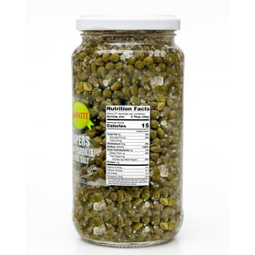 Sanniti capers nonpareille close-up texture shows firm bite.
