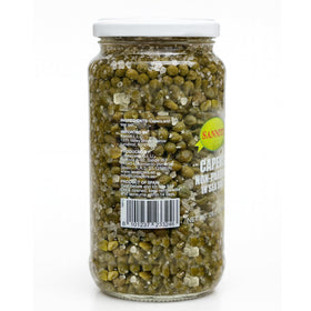 Sanniti Spanish capers nonpareille on crostini enhances seafood flavor.