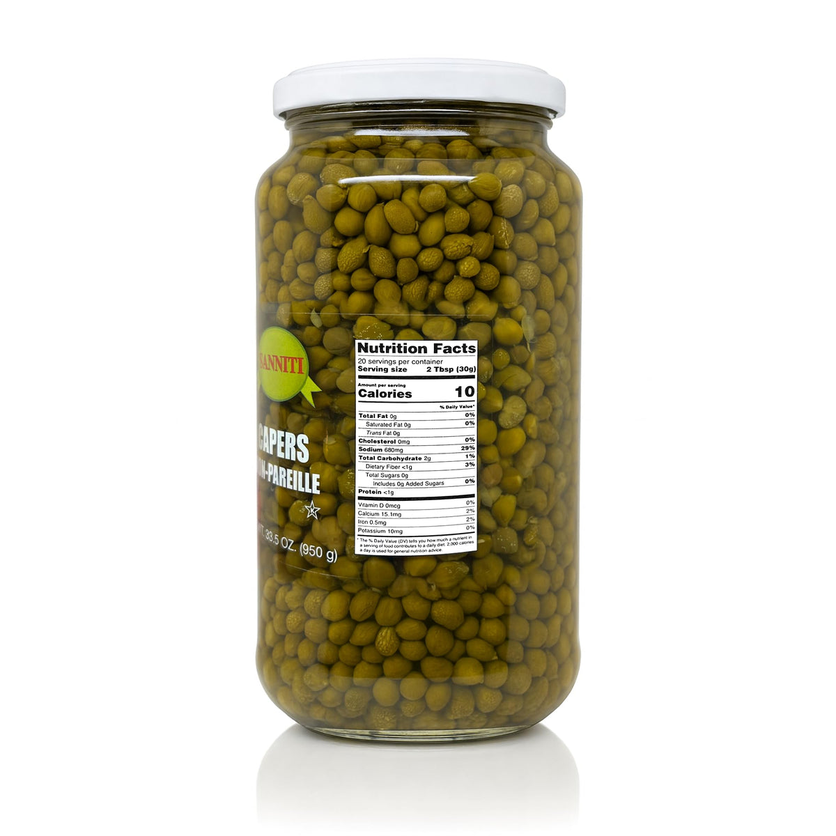Closeup of Sanniti caper pearls ready to elevate meat, pasta, or seafood