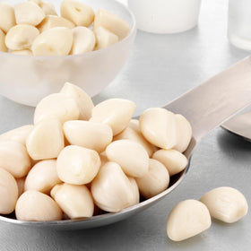 Sanniti Spanish Pickled Garlic on roasted vegetables boosts flavor