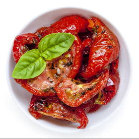 Sanniti sun dried tomatoes in olive oil in a salad bowl adds gourmet depth.