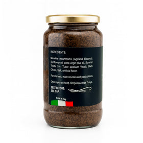 Sanniti Tartufata sauce ingredient list highlights premium mushrooms and truffles.