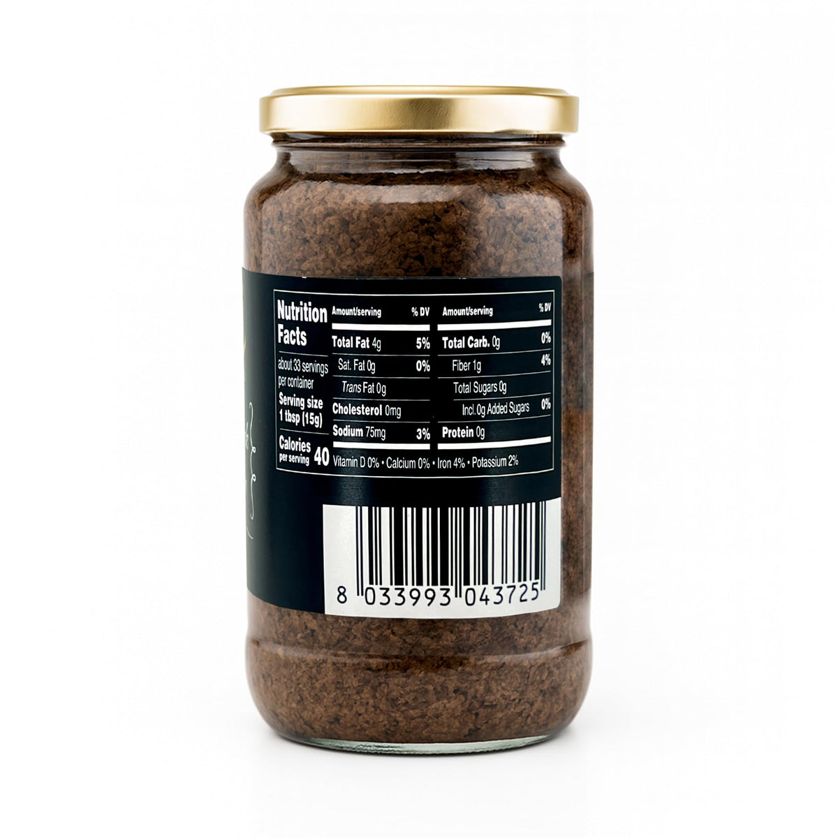 Sanniti Tartufata sauce jar closeup shows rich mushrooms and summer truffle notes.