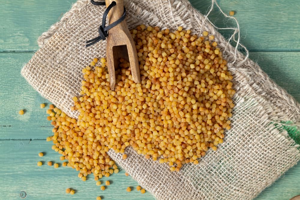 Sanniti fregola beads texture closeup captures nutty aroma