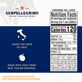 Sanpellegrino Aranciata multipack cans for convenient everyday refreshment.