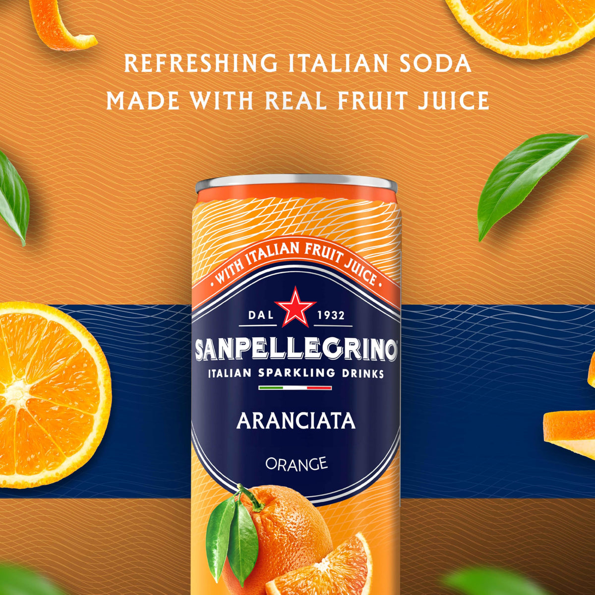 Sanpellegrino Aranciata pours into glass, vibrant orange aroma.